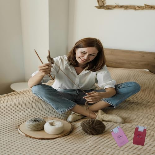 VVZOWW Knitting Tool Manual Counting Device Sweater Pole Crochet Knitting Counter 2PCS Pink - color: Pink