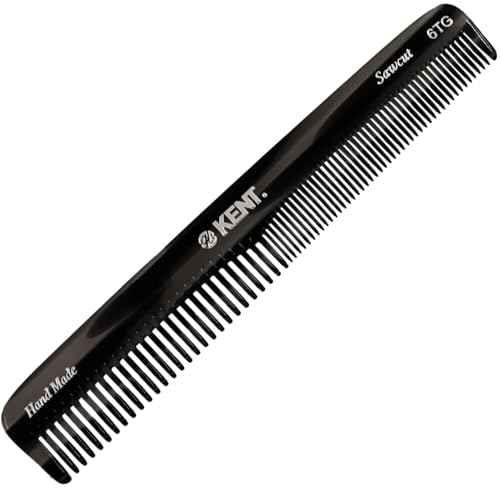 Kent 6T G Fine Tooth and Wide Tooth Hair Comb, Handmade Styling Comb for Hair Care, Barber Combs, Beard Combs For Men, Styling Grooming for Men, Women and Kids - color: Graphite, size: 6 Pack