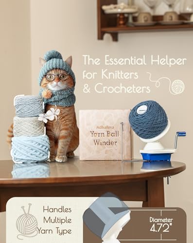 Adhafera Yarn Winder, Ball Winder for Crocheting, Yarn Spinner for Knitting | 4oz, Durable ABS Plastic, Manual, Easy to Use, Quick Install, Protable, The Helper for Yarn Collection Lovers - color: Yarn Winder