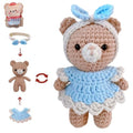 LoopMap Amigurumi Crochet Kit for Beginners with Removable Dress & Video Tutorials, DIY Bear Making Kit Includes Premium Yarn & Tools, Creative Gift for Adults Teens (Blue) - color: blue, style: Bear K01