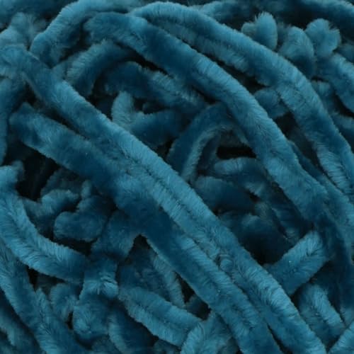 JubileeYarn Chenille Yarn - 100g/Cake Worsted Polyester - Cerulean - 1 Cake - color: 011 Cerulean, size: 1 Unit