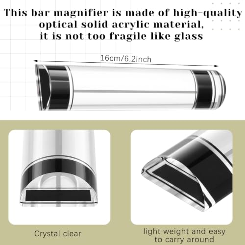 1 Pcs Magnifying Ruler with Guiding Line and Magnet,6",Gray Line - color: Gray, Black