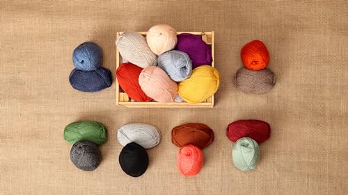 Highland Haven - 100% Highland Wool Yarn Set of 3 Skeins (150 Grams) Fingering Weight - Sourced Directly from Peru - Heavenly Soft and Perfect for Knitting and Crocheting(Fingering, Peach Nude) - color: Peach Nude, size: Fingering