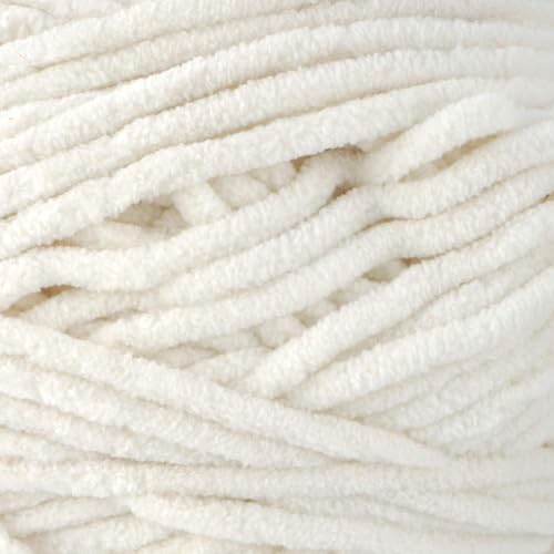 Big Twist Posh Purl Yarn by Loops & Threads – Bulky 100% Polyester, Soft & Plush Chenille Yarn for Knitting & Crochet, Ideal for Blankets, Scarves, Hats & Crafts, Vanilla Bean - color: Vanilla