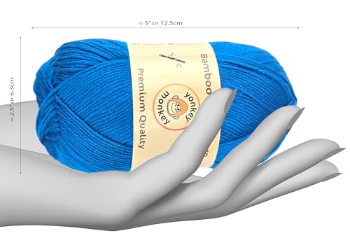 10-Pack of Yonkey Monkey 500 Grams Yarn - 70% Rayon derived from Bamboo, 30% Cotton - Imported - Blue 9056 - color: Coastal