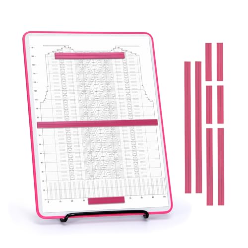 BABYSHEEP Knitting Pattern Holder with 8 Replacement Magnets | Knitting Chart Keeper Magnetic Board Cross Stitch Supplies for Crochet 12.3*8.9inches (Pink Border) - color: Pink