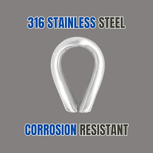 MarineNow Extra Heavy Duty Wire Rope Thimble 316 Stainless Steel Choose Size and Quantity (3/4", 05-Pack) - size: 3/4", style: 05-Pack