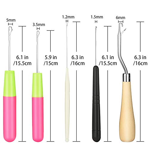 WILLBOND 13 Pcs Dreadlocks Crochet Hook Tool Set 3 Dreadlock Crochet Needles 5 Interlocking Tools for Locs 5 Bent Latch Hooks for Hair Braiding Twist Sister Locks Hair Styling Accessories