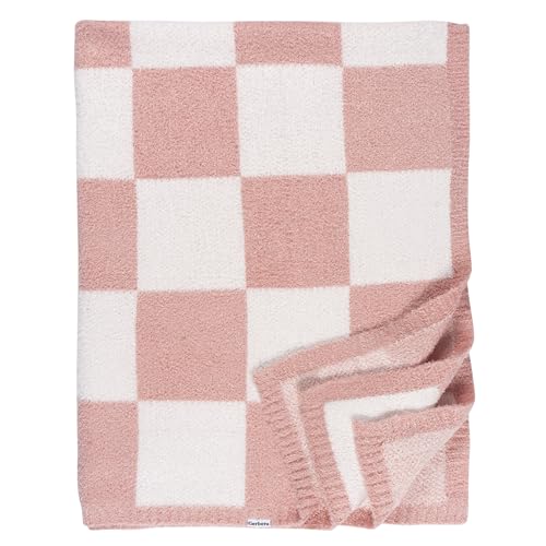 Gerber Unisex Baby Cozy Soft Silky Mink Checkerboard Grid Blanket, Pink Check, One Size - color: Pink Check