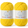 2 Pack Fluffy Chenille Yarn for Crocheting, Baby Yarn for Crocheting Soft, 100g/3.5oz Velvet Amigurumi Yarn, Fingering Weight Yarns for Crocheting Baby Blankets、DIY Craft.(2 Golden Yellow) - color: 2 Golden Yellow