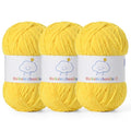 Fluffy Chenille Yarn for Crocheting，Baby Yarn for Crocheting Soft，3 Pack of 100g/3.5oz Velvet Amigurumi Yarn ，Fingering Weight Yarns for Crocheting Baby Blankets、DIY Craft.(3 Golden Yellow) - color: 3 Golden Yellow