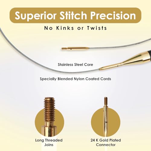 Lantern Moon Nylon Coated Stainless Steel Fixed Cords | 22"/56cm (to Make 32"/80cm IC Needle) - size: 22" cable to make 32" IC needle