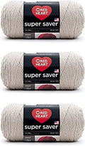 Red Heart Super Saver Yarn for Crocheting & Knitting, Oatmeal, 3-Pack - color: Oatmeal, size: 3-Pack