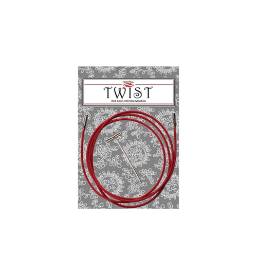 ChiaoGoo Twist Small Lace Interchangeable Cables, 37-Inch, Red - size: 37 inch