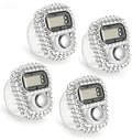 4Pcs Electronic Tally Counter with Display, Resettable Portable Electronic Finger Counter for Golf, Track and Field, Lap Counting - color: Silver