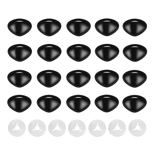 Thalinfayi 12 * 16mm Safety Nose Triangle Black Craft Nose for Crocheting | 100pcs Plastic Crochet Nose and Washers for DIY Crafts Amigurumi Stuffed Animals Teddy Bear Handmade Projects - color: Black, size: 12*16mm