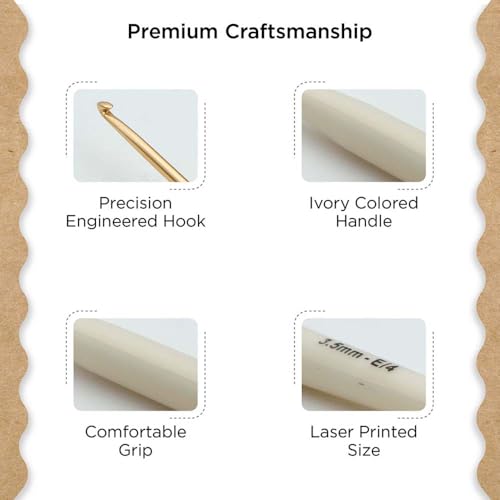 Knitter’s Pride Pearl Single-Ended Aluminum Crochet Hook - 3.50mm - size: 3.50 mm