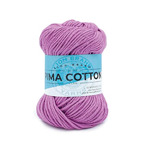 (1 Skein) Lion Brand Yarn Pima Cotton Yarn, Mulberry - color: Mulberry, size: 1 Pack