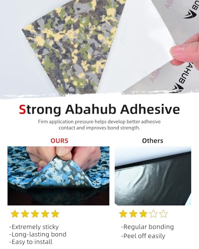 Abahub EVA Foam Boat Flooring Brushed Pattern Marine Decking Sheet | with Self-Adhesive Carpet for Motor boats Kayak Surfboard SUP RV Floor 96''x16''/47'' - color: Camo Blue, size: 96''L x 47''W