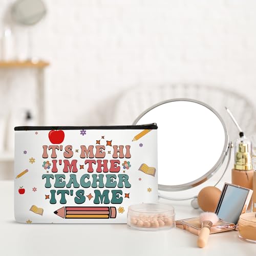 Teacher Gifts Makeup Bag for Women Appreciation Retirement Gift for Her Mentor Cosmetic Bag with Zipper Teacher Survival Kit Bag - style: Teacher