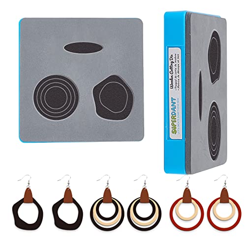 SUPERDANT Irregular Circle Leather Cutting Dies Hoop Earring Wood Leather Drop Dangle Earrings Die Cuts Vintage Geometric Cutter Ethnic Style Christmas for Women - color: Irregular Circle