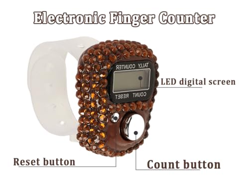 Anlising Electronic Finger Counter, 12 Pieces Electronic Handheld Tally Counter, Digital Electronic Tasbeeh Counters, Manual Digital Clicker, for Row People, Score, Inventory, Store (12 Colors)