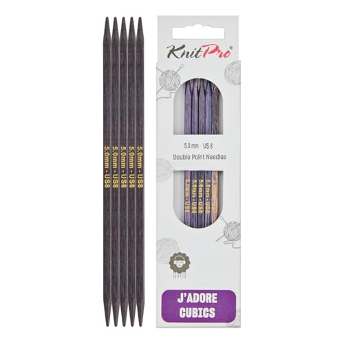 KnitPro J’Adore Cubics Double Pointed Needles 6" (15cm) | US Size 8 (5mm) - size: US 8 (5.00mm)