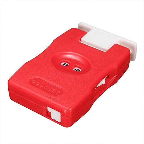 TopHomer 2-Digital Number Manual Counter Records, Portable ABS Handheld Click Counter for Coaching, Knitting, Lap, Fishing, Golf (Random Color: Red or Pink)