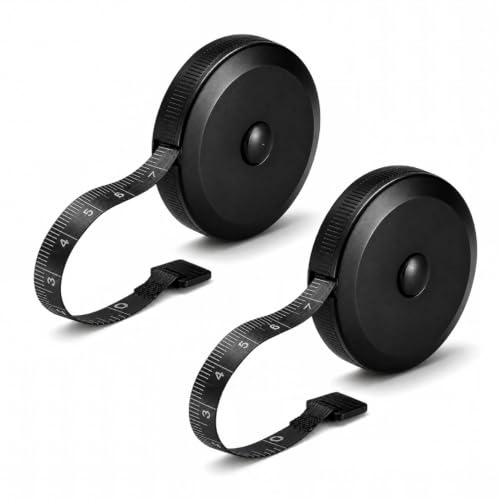 2 Pack Soft Tape Measure Retractable Measuring for Body Fabric Sewing Tailor Cloth Knitting Craft Weight Loss Measurements Retractable Black Double Scales Rulers