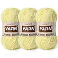 3 Packs Plush Chenille Chunky Crochet Yarn - Baby Yarn for Crocheting Soft - Velvet Yarns Knitting for Blankets Crafts - Fluffy Amigurumi Yarns 300g / 393yd (3 Lemon Yellow) - color: 3 Lemon Yellow