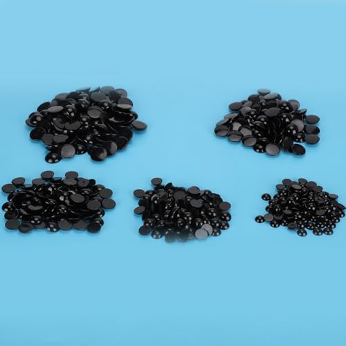 MOPFOL 500pcs Black Plastic Safety Eyes - Flat Bottom Domed Buttons for Doll Making, DIY Crafting & Sewing Accessories(L) - size: L