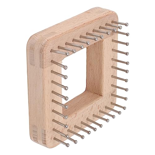 Diydeg Knitting Loom, Wooden DIY Board Mini Knitting Board Weaving Pegs Crochet Needlework Tools with Non Detachable Hooks, for Making Scarves Hats Shawls (S) - size: Small