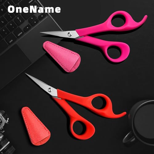 6" Precision Embroidery Scissors, Pointed Sewing Craft Scissors with Cap | 2 Pack, Stainless Steel Sharp Blades, Mini Sewing Scissors for Embroidery, Quilting, Knitting & DIY Craft Projects