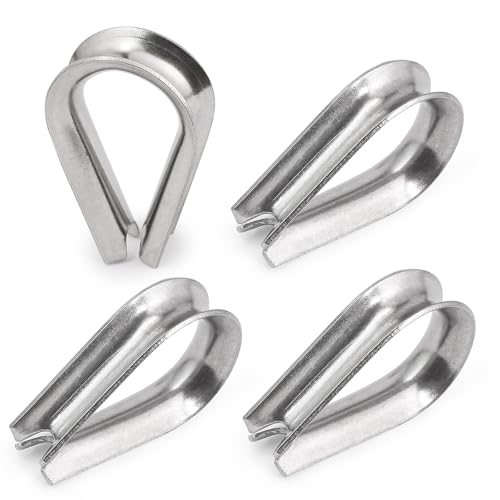 M5 Wire Rope Thimble, 304 Stainless Steel Thimble for 5/32-3/16 Inch Diameter Wire Rope, 12 Pieces - size: M5