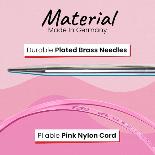skacel by addi Ewenicorn Rocket Circular Knitting Needles, Fixed 24 Inch (60 cm) White Chrome Plated Brass Tips with Flexible Nylon Cord, 8 mm (US Size 11) - size: 8.00 mm