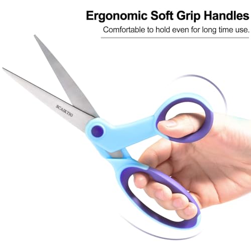 SCAIKTIG Premium Sewing Scissors Bundle, 8" Heavy Duty Fabric, 5" Embroidery, 4" Small Detail Scissors, 5" Thread Snips, Tailoring, Dressmaking, Quilting, Arts&Craft Supplies, Blue - color: Blue(8“/5”/5“/4”)