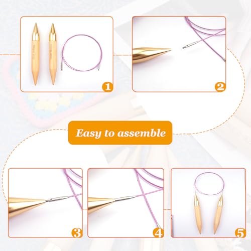 Mdoker Large Bamboo 15mm Circular Knitting Needles for Chunky & Bulky Yarn,Size 19 40 Inch Circular Knitting Needles for Handmade Knitting DIY and Any Weaven Yarn Projects(US Size 19,15mm) - size: 40inch-15mm