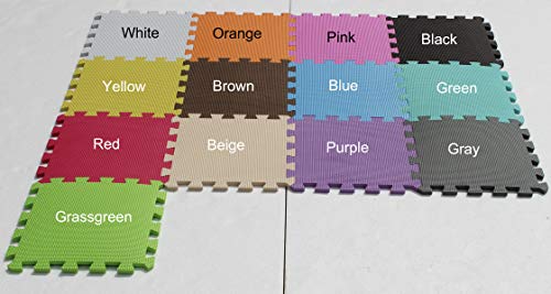 YIMINYUER® 20 Tiles (30cm×30cm×1cm Each Tile) Baby Soft Puzzle Play Mats, Kids Thick EVA Foam Floor, Toddlers & Children's Soft Interlocking Mat R04R08R11G301020 - color: Black Green Purple