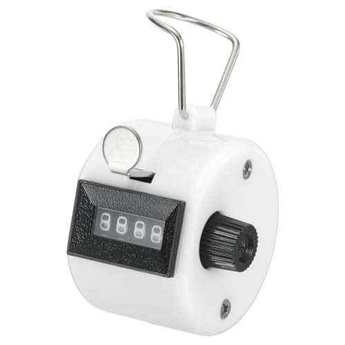 PATIKIL Clicker Counter, Handheld Tally Counter Mechanical Click Pitch Counter for Coaching Knitting, Golf, Lap, Fishing - color: White