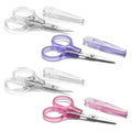 PAFASON Small Travel Embroidery Craft Scissors Set Straight Curved Tip | Stainless Steel for Scrapbooking Quilting Sewing Knitting Cross Stitch Crochet Thread Yarn Paper Detail Cutting Safety Case - style: Contemporary
