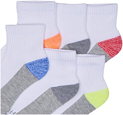 Fruit of the Loom Boys' Zone Cushion No Show Socks (10 Pack) - color: White Assort, size: 4.5–8.5
