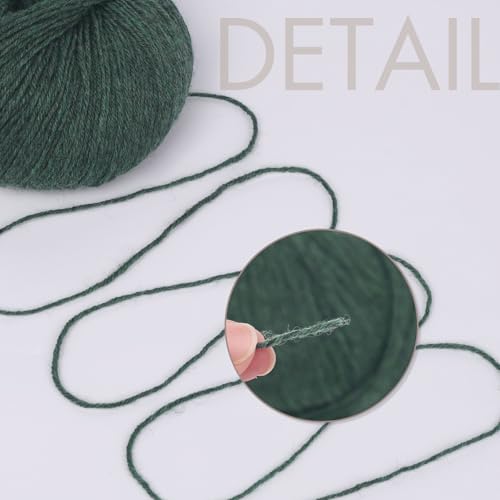 NICEEC 4 Skeins Soft Merino Wool Yarn- Green Series | Soft & Warm, Finger Weight, Woolen Yarn for Crochet & Knitting, Total 5.3oz/606yds - color: Green Series