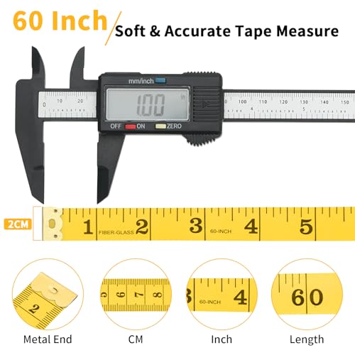 6 Packs Body Tape Measure Body Measuring Tape Weight Loss, Wider Accurate 60 Inch Measuring Tape for Body Measurements Sewing Fabric Cloth Waist Tailor Craft, Multicolor - color: Multicolor