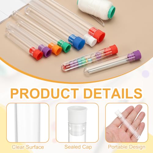 PATIKIL 3" Length Plastic Sewing Needle Storage Holder, 16 Pcs Portable Embroidery Needle Clear Pin Toothpick Storage Tubes Case for Craft Knitting, White - color: White, size: 3"