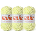 Soft Chunky Chenille Yarn for Crocheting-(300g/10.58oz) Bulky Knitting Crochet Yarn for Blankets-(150m/164yds) Fluffy Velvet Baby Yarn for Amigurumi&Crafts.(3 Lemon Yellow) - color: 3 Lemon Yellow