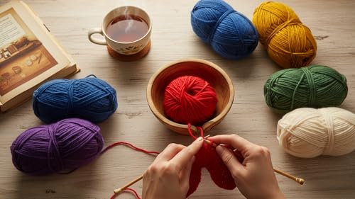 Handmade Wood Yarn Bowl Holder, Knitting Supplies Crochet Skien Organizer | 6 x 2.5 Inch smooth spiral slot, non slip base, prevents tangles, fits skeins crochet hooks, knitting needles & craft storage