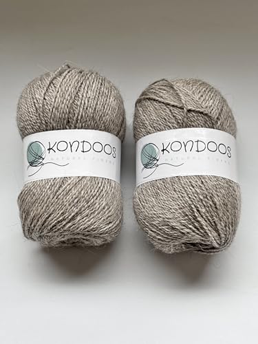 Alpaca Yarn Blend Set of 2 skeins, 2-ply Super Soft Yarn for Hand Knitting and Crocheting (2 Skein with ABT. 200 gr / 7,55 Oz) (Gray) - color: light gray