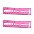 Knitting Needle Gauge Ruler, 2 Pcs, Pink | Plastic, Knitting Needle Sizer, Metric Measuring Tool, For Sewing