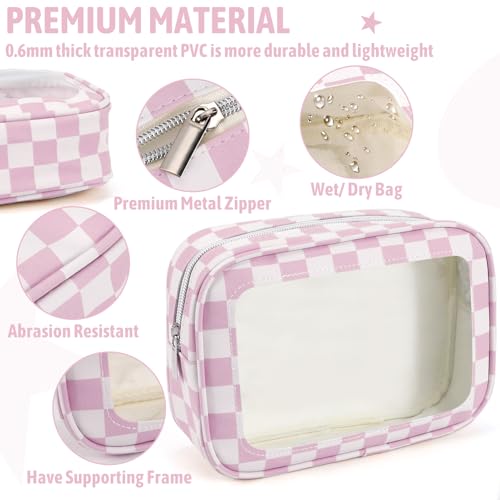 YOPCDJ 5PCS Diaper Bag Organizer Pouch Set,TSA Approved Toiletry Bag, Waterproof TPU Makeup Bag Set, Travel Organizer Bags for Women and Kids - color: Purple, size: 5pcs
