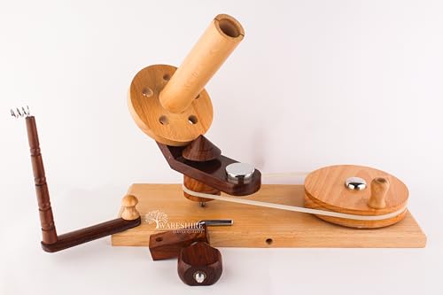 WARESHIRE Yarn Bowl and Ball Winder Combo Wooden Handmade Hand Operated | Natural Yarn Ball Winder Large Center Pull Cake with Wooden Yarn Bowl 6x3 inches | Yarn Ball Holder (Bowl+Mixwood) - color: Bowl+Mixwood